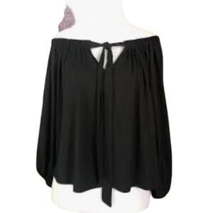 Rachel Pally White Label Black V-Neck LS Top 1X - NWOT